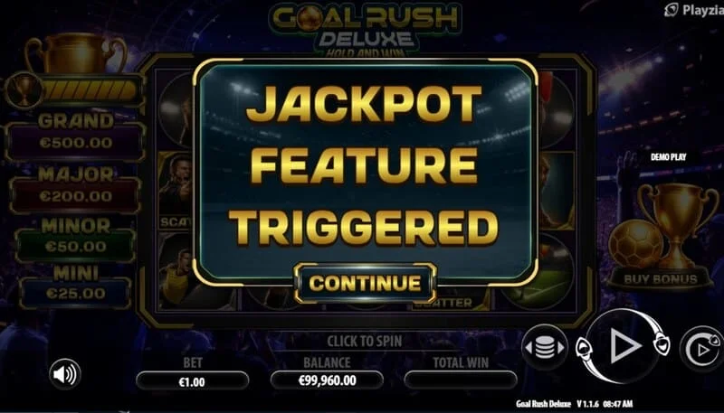 Goal Rush Deluxe - nisja e Jackpot Hold and Win me topa bonus